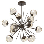 Luna Starburst Chandelier - Flat Bronze / Amber Geo