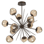 Luna Starburst Chandelier - Flat Bronze / Bronze Geo