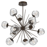 Luna Starburst Chandelier - Flat Bronze / Clear Geo