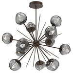 Luna Starburst Chandelier - Flat Bronze / Smoke Geo