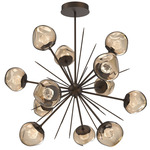 Luna Starburst Chandelier - Flat Bronze / Bronze Zircon