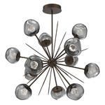 Luna Starburst Chandelier - Flat Bronze / Smoke Zircon