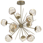 Luna Starburst Chandelier - Gilded Brass / Amber Floret