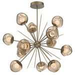 Luna Starburst Chandelier - Gilded Brass / Bronze Floret