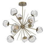 Luna Starburst Chandelier - Gilded Brass / Clear Floret