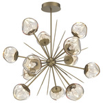 Luna Starburst Chandelier - Gilded Brass / Amber Geo