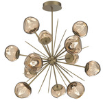 Luna Starburst Chandelier - Gilded Brass / Bronze Geo