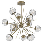 Luna Starburst Chandelier - Gilded Brass / Clear Geo