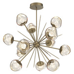 Luna Starburst Chandelier - Gilded Brass / Amber Zircon