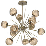 Luna Starburst Chandelier - Gilded Brass / Bronze Zircon