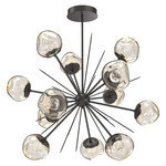 Luna Starburst Chandelier - Graphite / Amber Floret