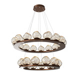 Luna Tiered Chandelier - Burnished Bronze / Amber Floret