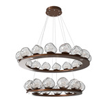 Luna Tiered Chandelier - Burnished Bronze / Clear Floret