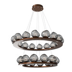 Luna Tiered Chandelier - Burnished Bronze / Smoke Floret