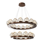 Luna Tiered Chandelier - Burnished Bronze / Amber Geo