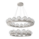 Luna Tiered Chandelier - Beige Silver / Clear Floret