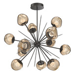 Luna Starburst Chandelier - Graphite / Bronze Floret