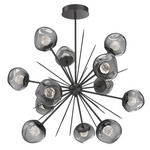 Luna Starburst Chandelier - Graphite / Smoke Floret