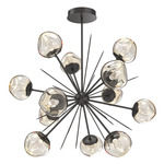 Luna Starburst Chandelier - Graphite / Amber Geo