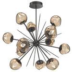 Luna Starburst Chandelier - Graphite / Bronze Geo