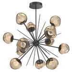 Luna Starburst Chandelier - Graphite / Bronze Zircon