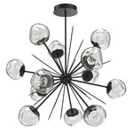 Luna Starburst Chandelier - Matte Black / Clear Floret