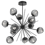 Luna Starburst Chandelier - Matte Black / Smoke Geo