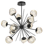 Luna Starburst Chandelier - Matte Black / Amber Zircon