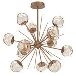 Luna Starburst Chandelier - Novel Brass / Amber Floret