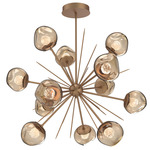 Luna Starburst Chandelier - Novel Brass / Bronze Floret