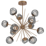 Luna Starburst Chandelier - Novel Brass / Smoke Floret