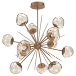 Luna Starburst Chandelier - Novel Brass / Amber Geo