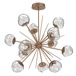 Luna Starburst Chandelier - Novel Brass / Clear Geo