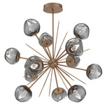 Luna Starburst Chandelier - Novel Brass / Smoke Geo