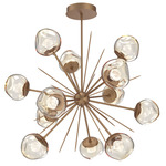 Luna Starburst Chandelier - Novel Brass / Amber Zircon