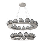 Luna Tiered Chandelier - Beige Silver / Smoke Floret