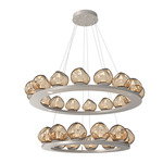 Luna Tiered Chandelier - Beige Silver / Bronze Geo