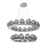 Luna Tiered Chandelier - Beige Silver / Clear Geo