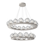 Luna Tiered Chandelier - Beige Silver / Clear Zircon