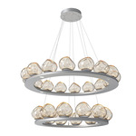 Luna Tiered Chandelier - Classic Silver / Amber Floret