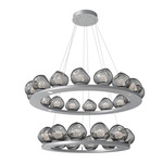 Luna Tiered Chandelier - Classic Silver / Smoke Floret