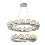 Luna Tiered Chandelier - Classic Silver / Amber Geo