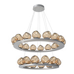 Luna Tiered Chandelier - Classic Silver / Bronze Geo