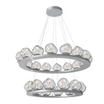 Luna Tiered Chandelier - Classic Silver / Clear Geo