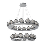 Luna Tiered Chandelier - Classic Silver / Smoke Geo