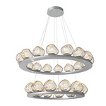 Luna Tiered Chandelier - Classic Silver / Amber Zircon