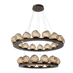 Luna Tiered Chandelier - Flat Bronze / Bronze Floret