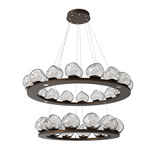 Luna Tiered Chandelier - Flat Bronze / Clear Floret