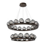 Luna Tiered Chandelier - Flat Bronze / Smoke Floret