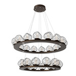 Luna Tiered Chandelier - Flat Bronze / Clear Geo